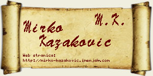 Mirko Kazaković vizit kartica